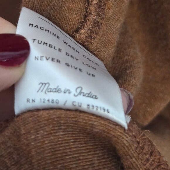 Pact Size S/M 100% Organic Cotton Open Front Airplane Cardigan Bake Clay Brown - Picture 6 of 10